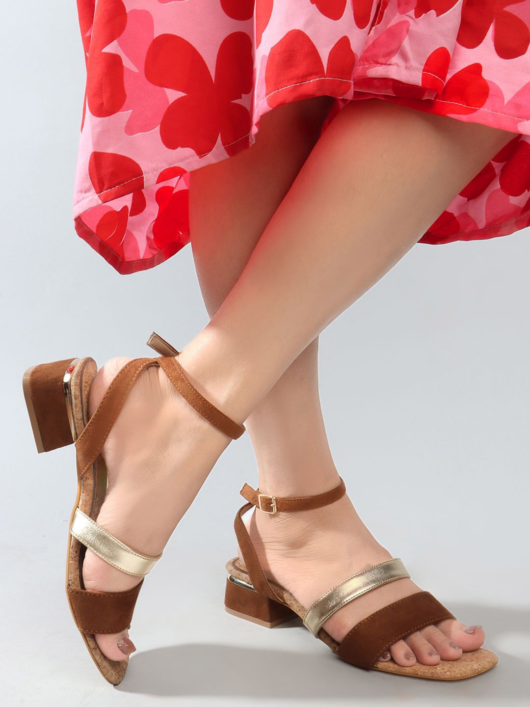 

Carlton London Party Block Round Toe Mules With Buckles, Brown