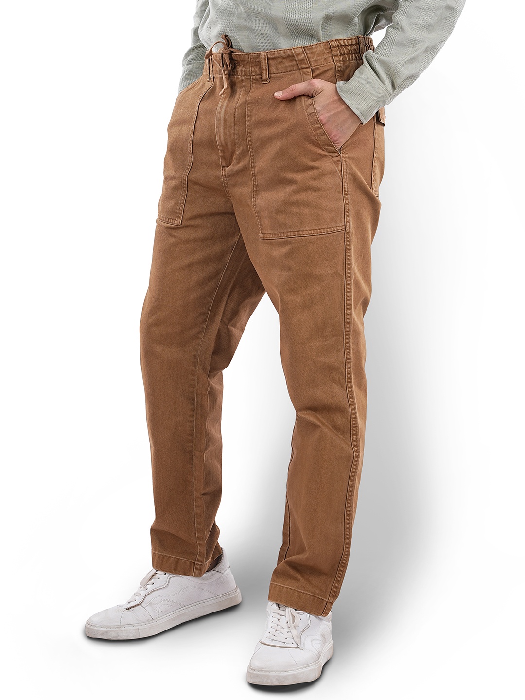 

Celio Men Regular Fit Mid-Rise Chinos Trousers, Brown