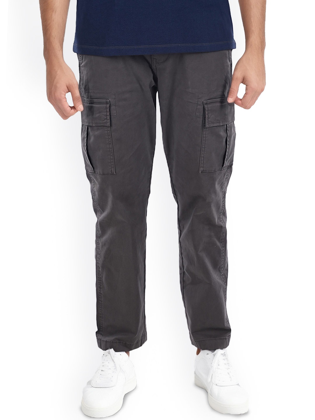 

Celio Men Mid-Rise Cargos Trousers, Grey