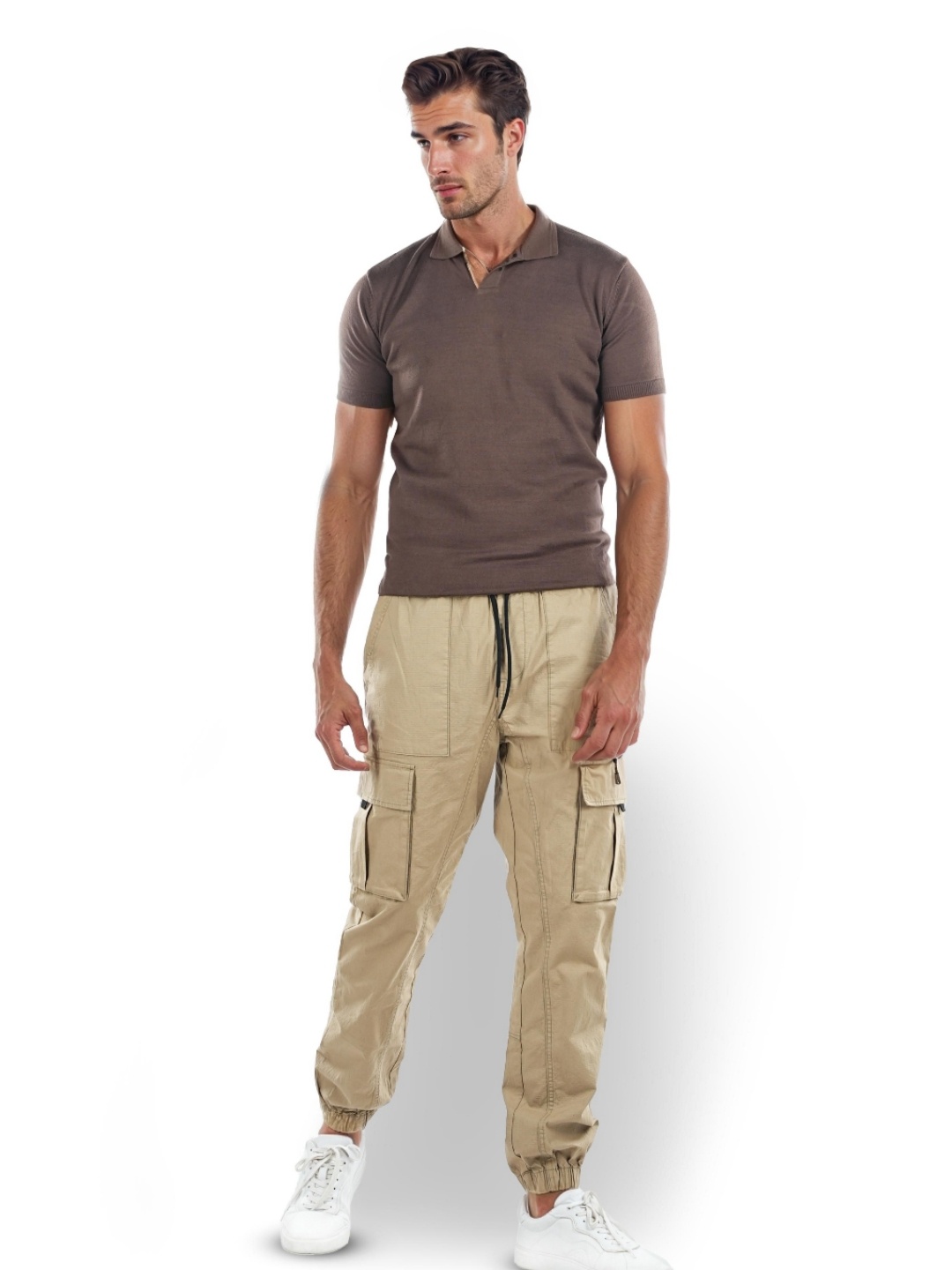 

Celio Polo Collar Flat Knit T-shirt, Brown