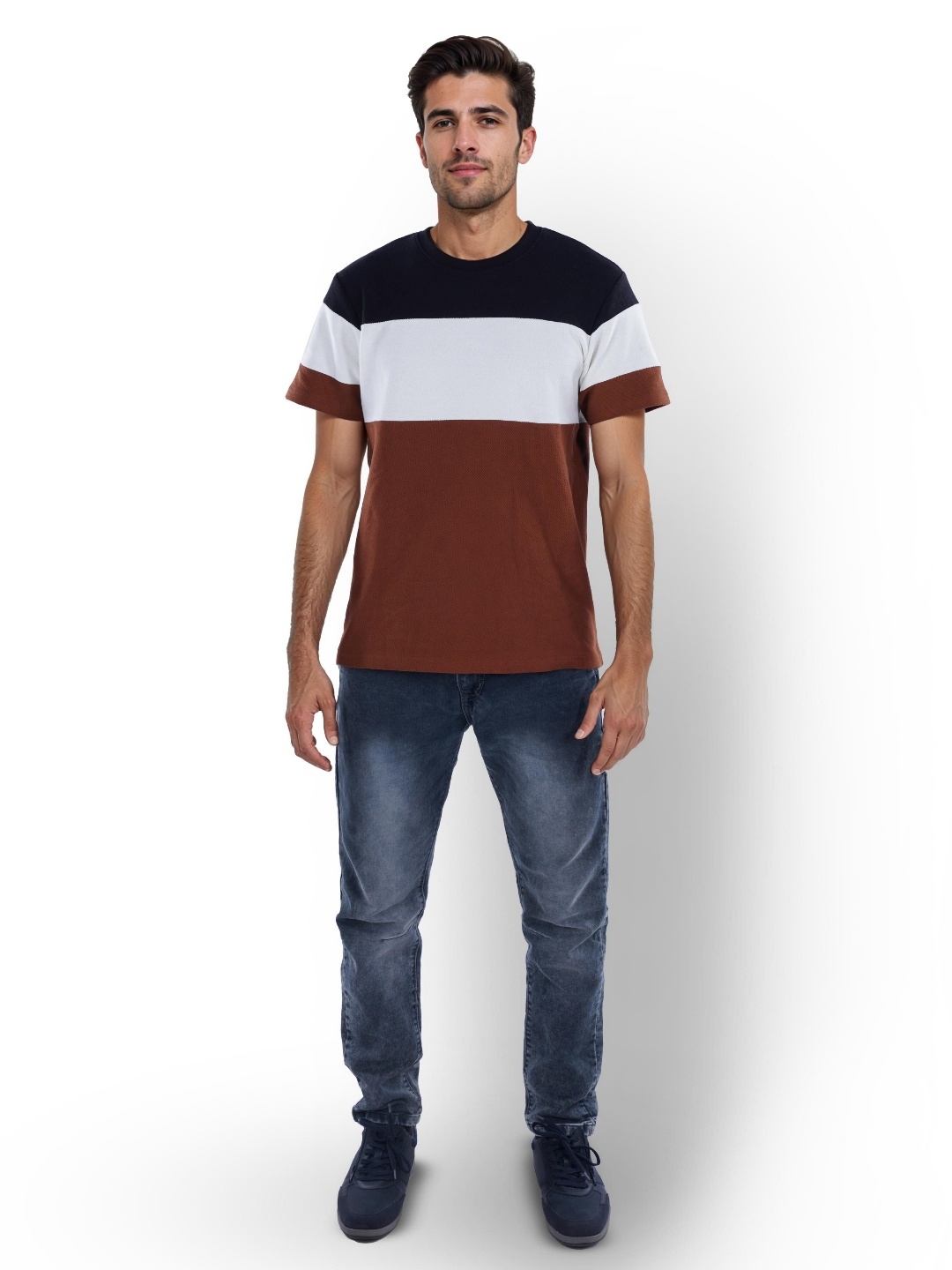

Celio Colourblocked T-shirt, Brown