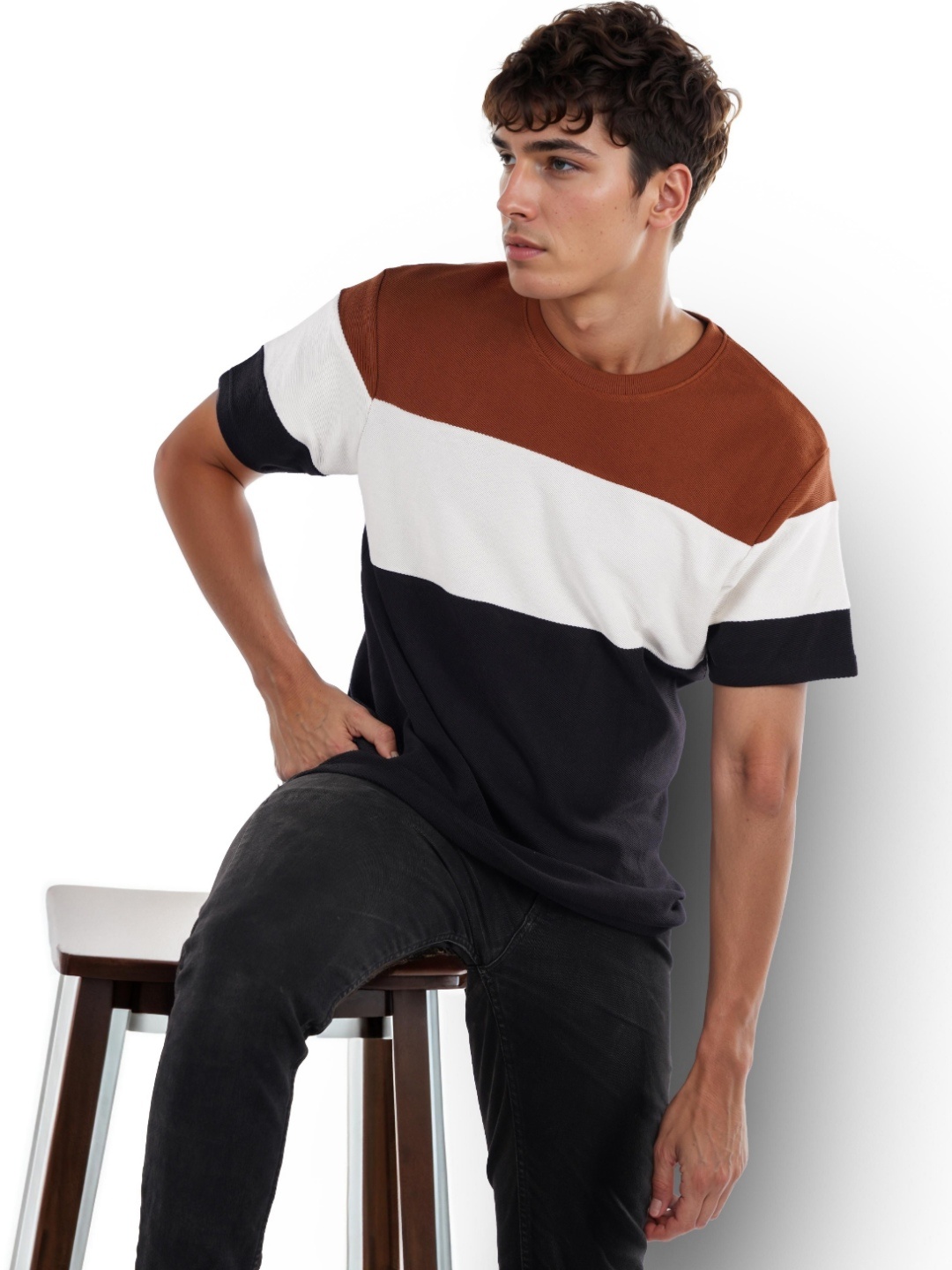 

Celio Colourblocked T-shirt, Black
