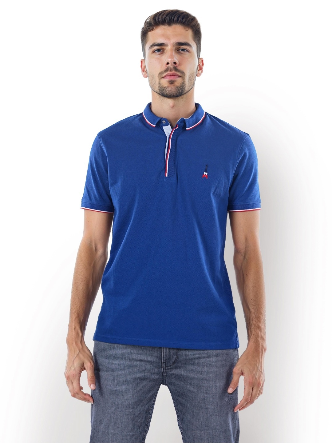 

Celio Men Mandarin Collar T-shirt, Blue