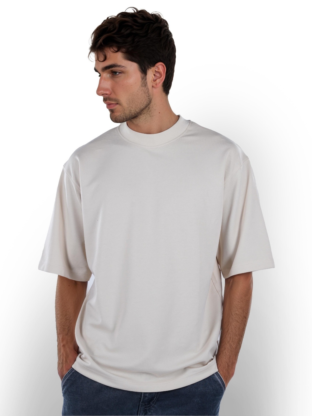 

Celio Drop-Shoulder Sleeves Oversized T-shirt, Beige