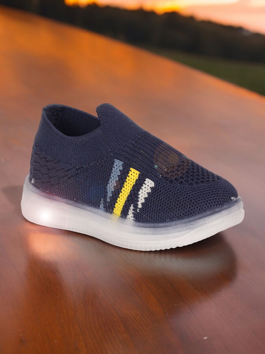 

Lil Lollipop Kids Woven Design Round Toe Slip-On Sneakers, Navy blue