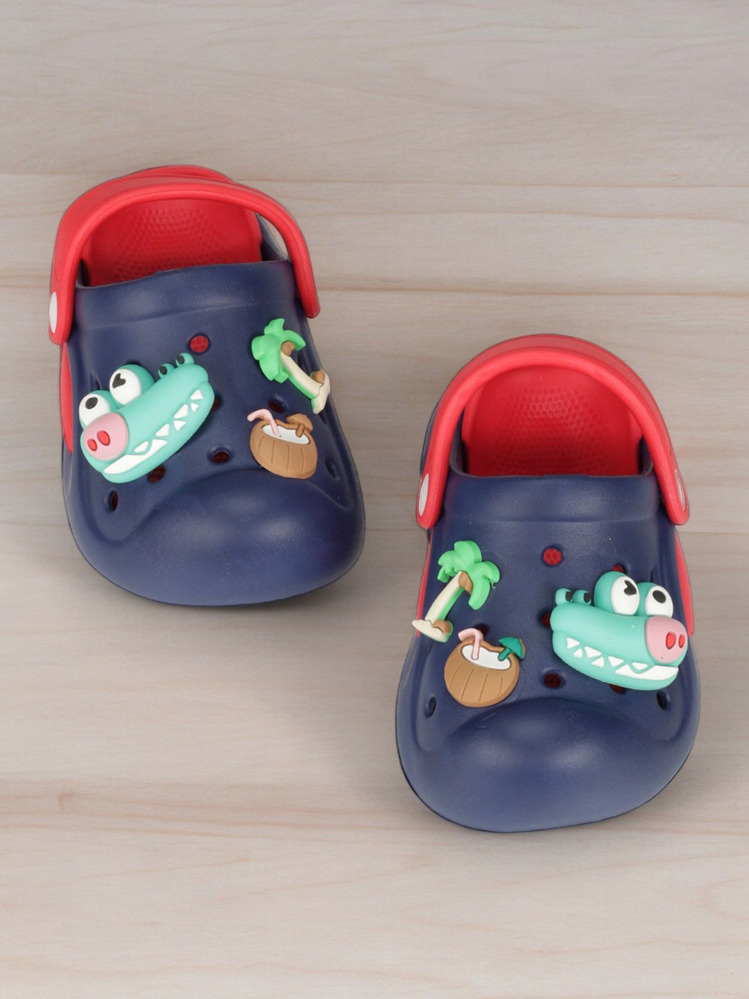 

Lil Lollipop Kids Alligator Applique Anti-Slip Rubber Clogs, Navy blue