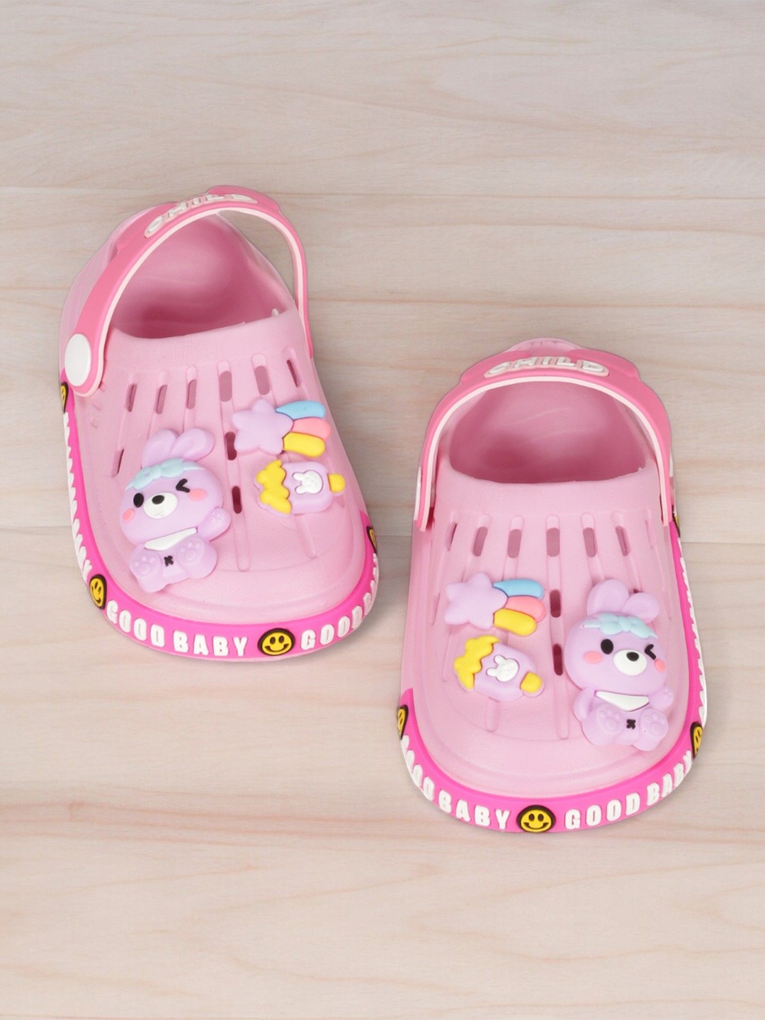 

Lil Lollipop Kids Bunny Applique Anti-Slip Clogs, Pink