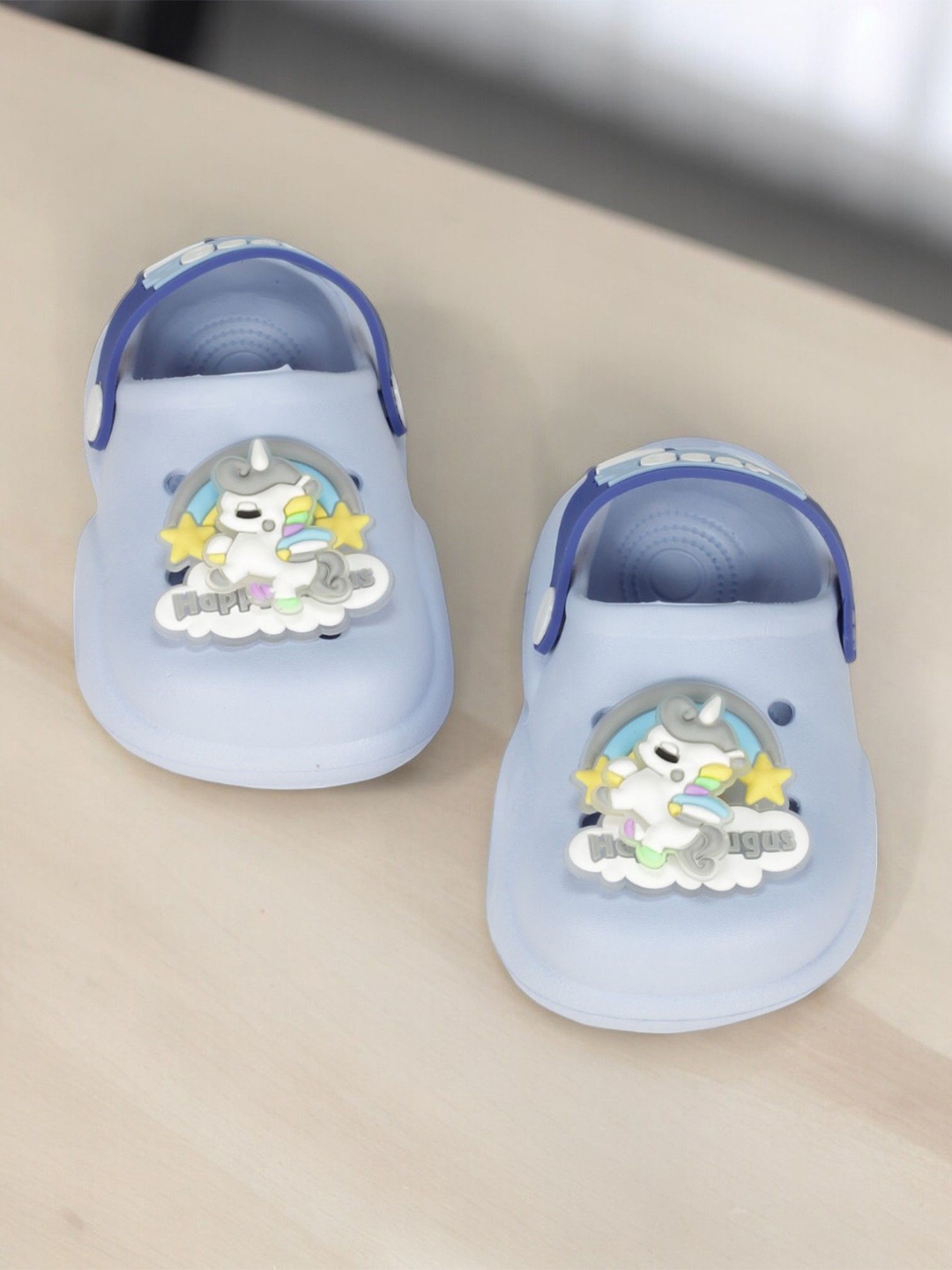 

Lil Lollipop Kids Unicorn Applique Anti-Slip LED Clogs, Blue