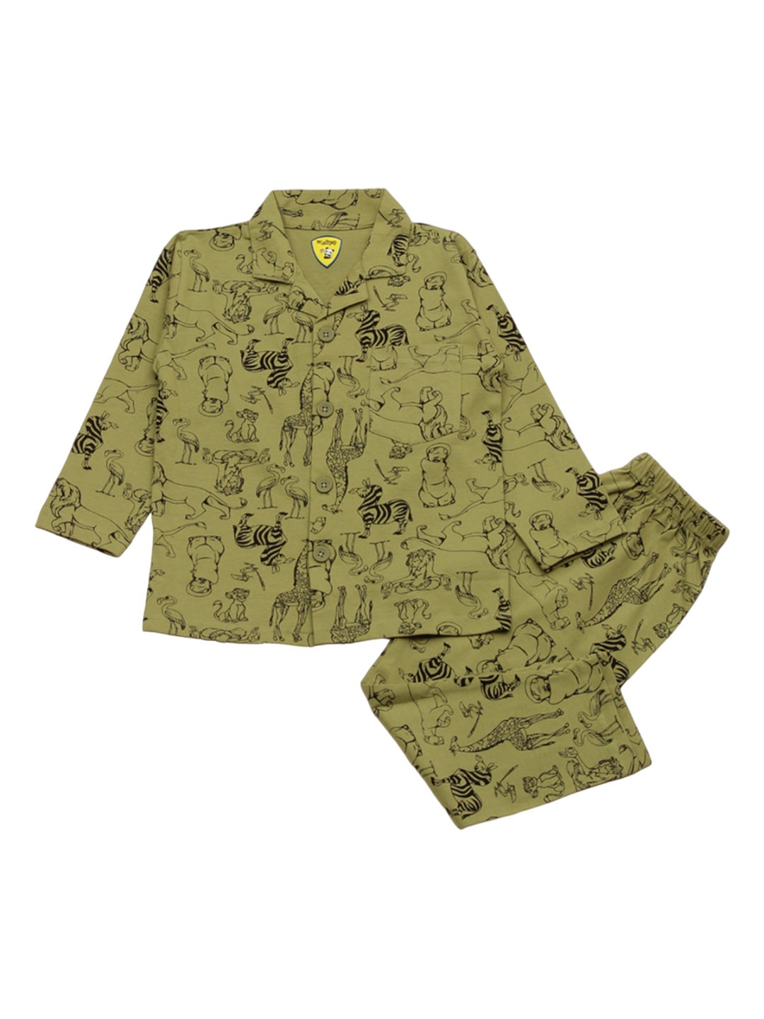 

Lil Lollipop Kids Printed Pure Cotton Night suit, Green