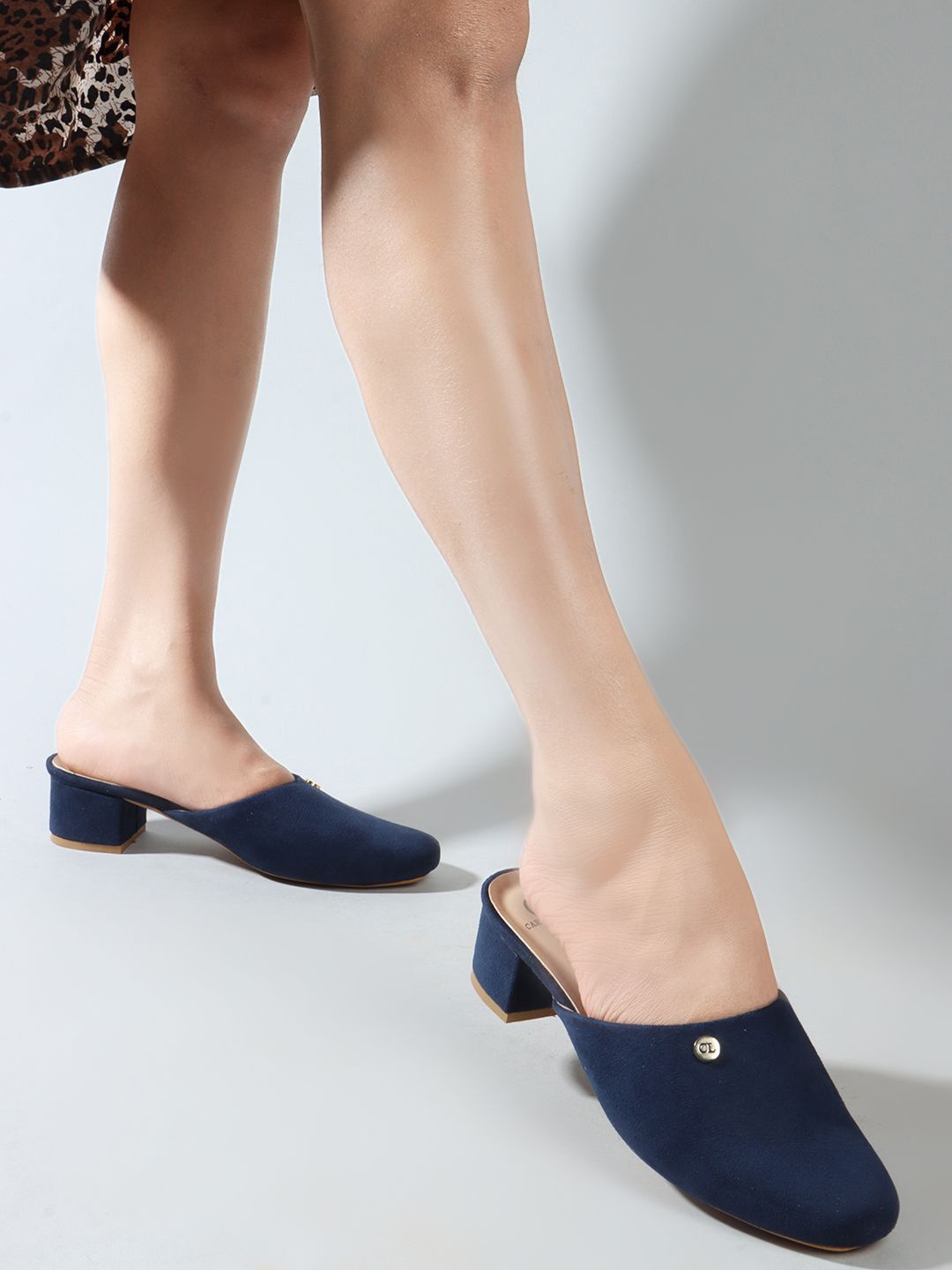 

Carlton London Round Toe Block Heeled Pumps, Blue