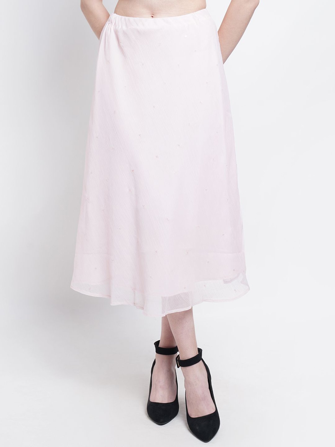 

Purple State A-line Midi Skirts, Pink