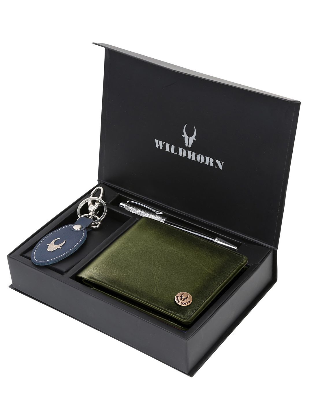 

WildHorn Men Accessory Gift Set, Green