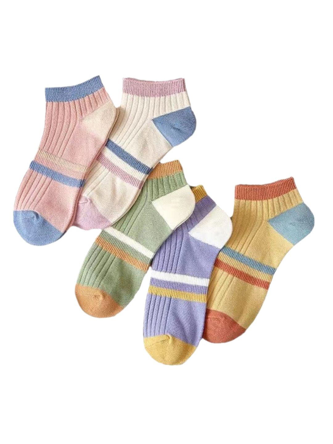 

iSWEVEN Pack of 5 Ankle-Length Low Cut Socks, Yellow