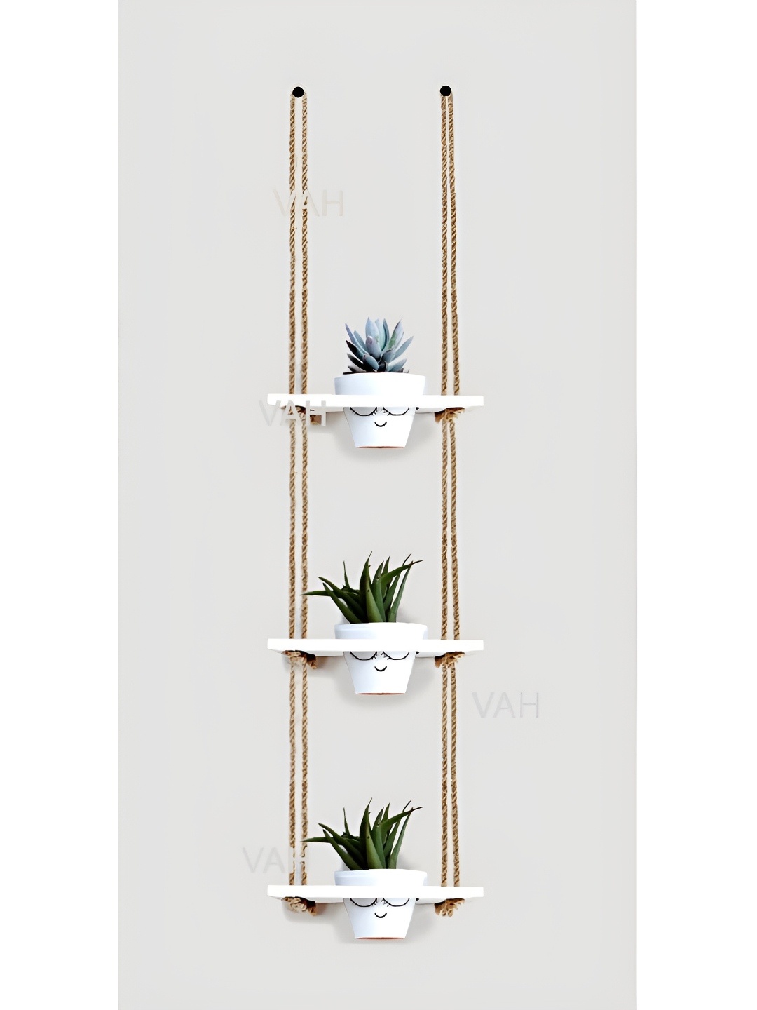

VAH Kya Bat Hai !! White Wooden 3 Tier Hanging Planter