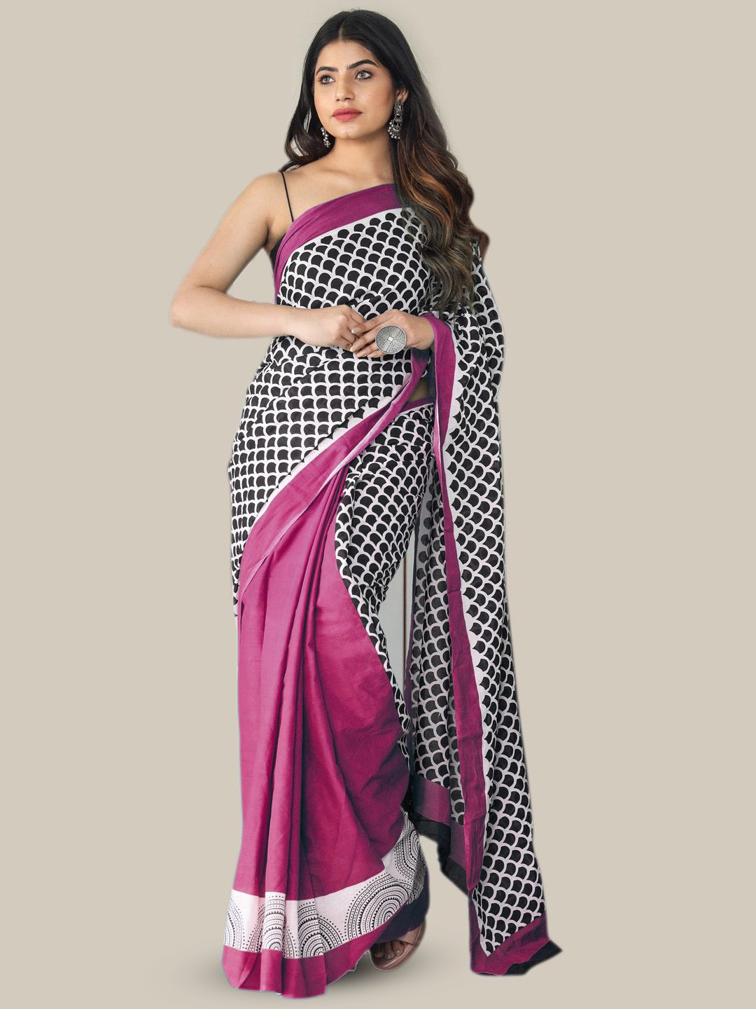 

BUTA BUTI Pure Cotton Saree, Pink
