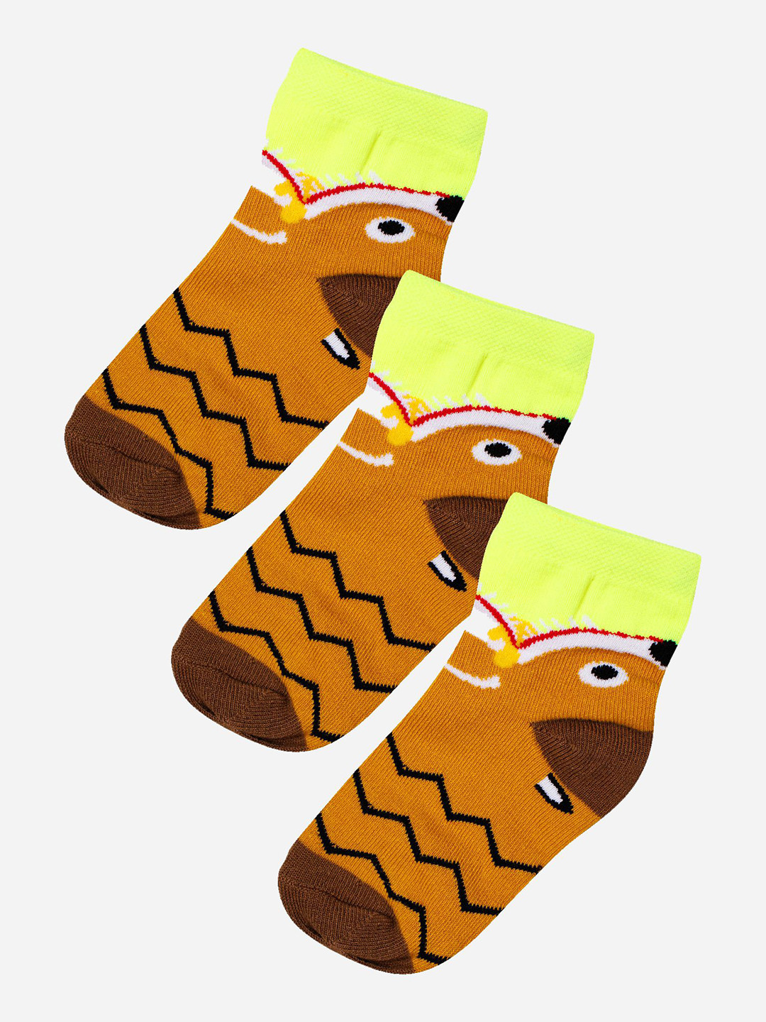 

Bodycare Girls Pack Of 3 Patterned Ankle-Length Socks, Yellow