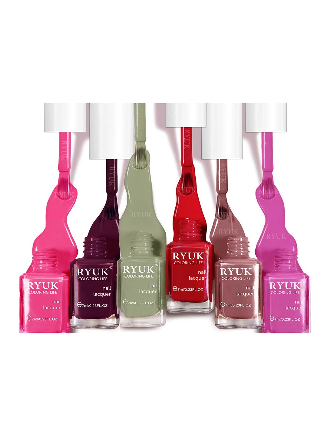 

RYUK Coloring Life Set Of 6 Nail Lacquer - 7ml Each - 604, Purple