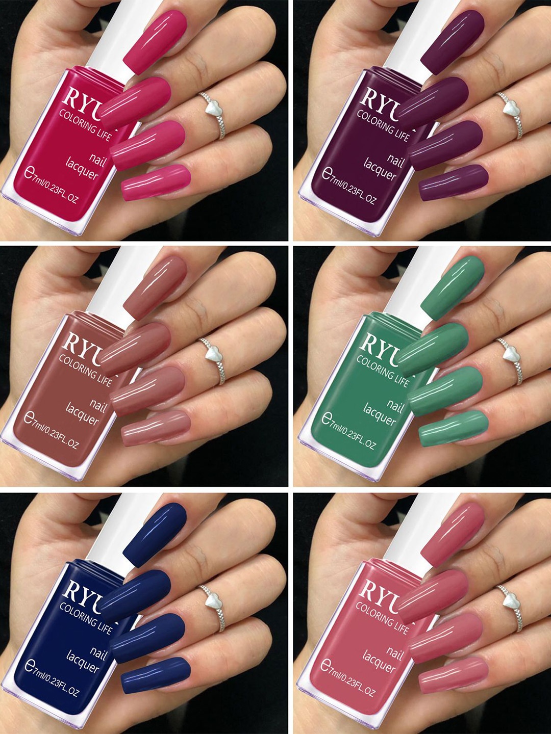 

RYUK Coloring Life Set Of 6 Nail Lacquer - 7ml Each, Green