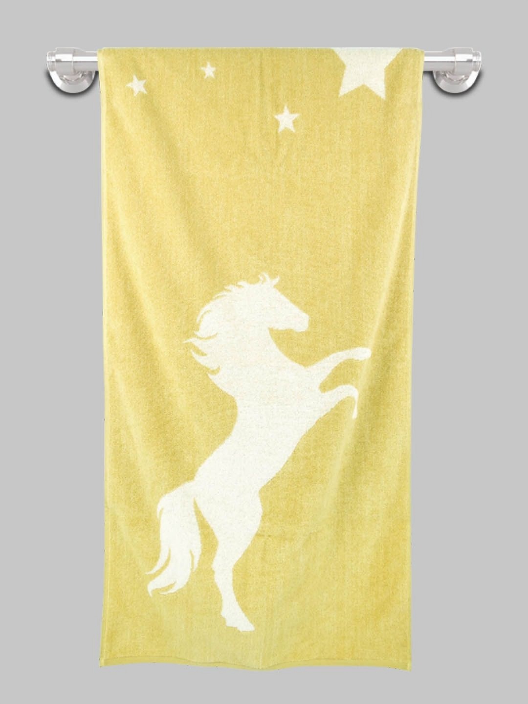 

Ramraj Yellow & White Printed Cotton 600 GSM Bath Towel