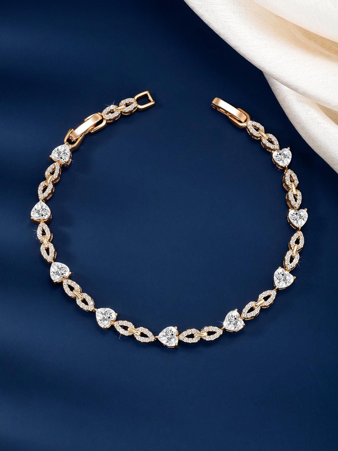 

Peora Cubic Zirconia Gold Plated Wraparound Bracelet