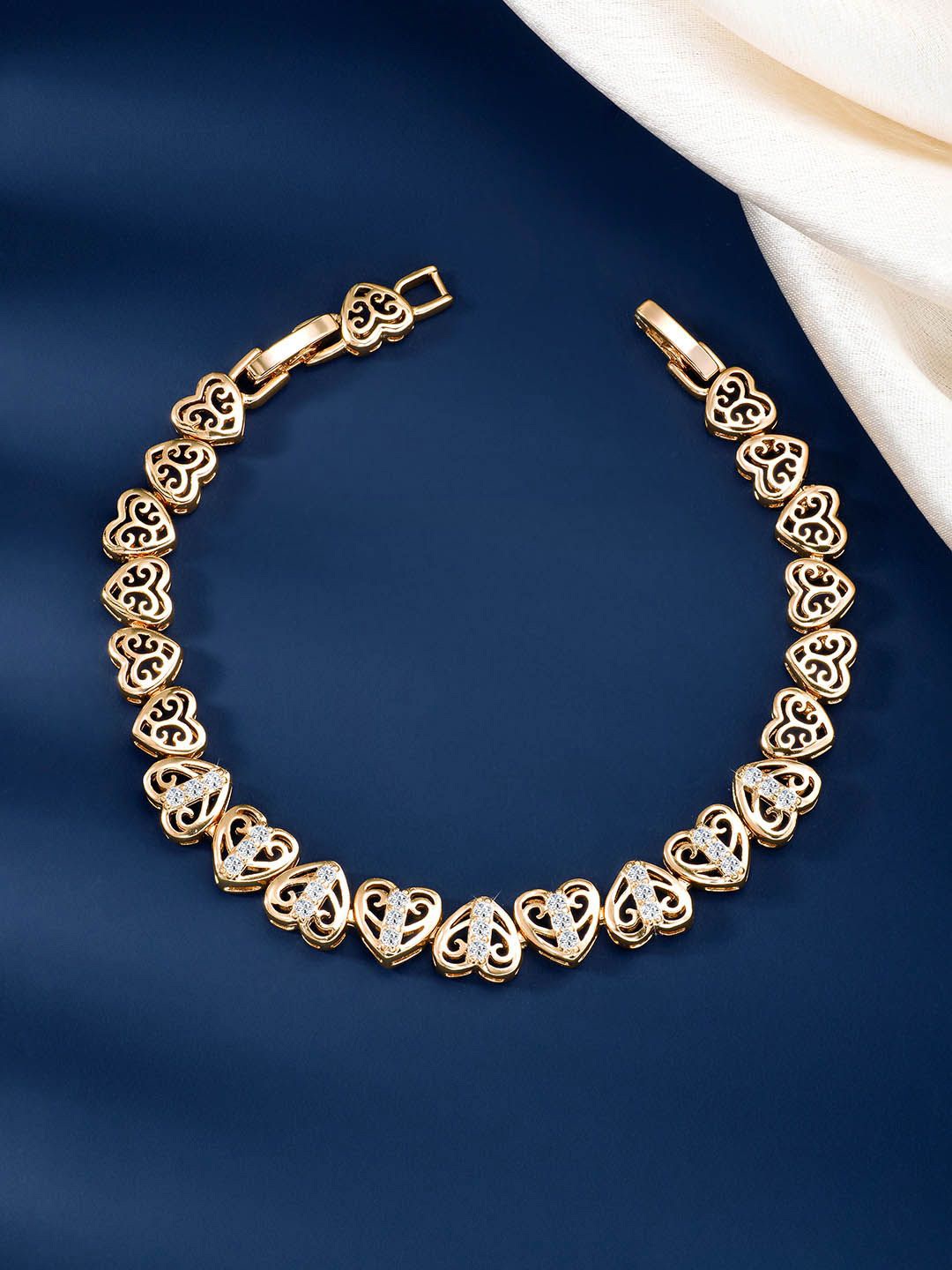 

Peora Gold Plated Cubic Zirconia Wraparound Bracelet