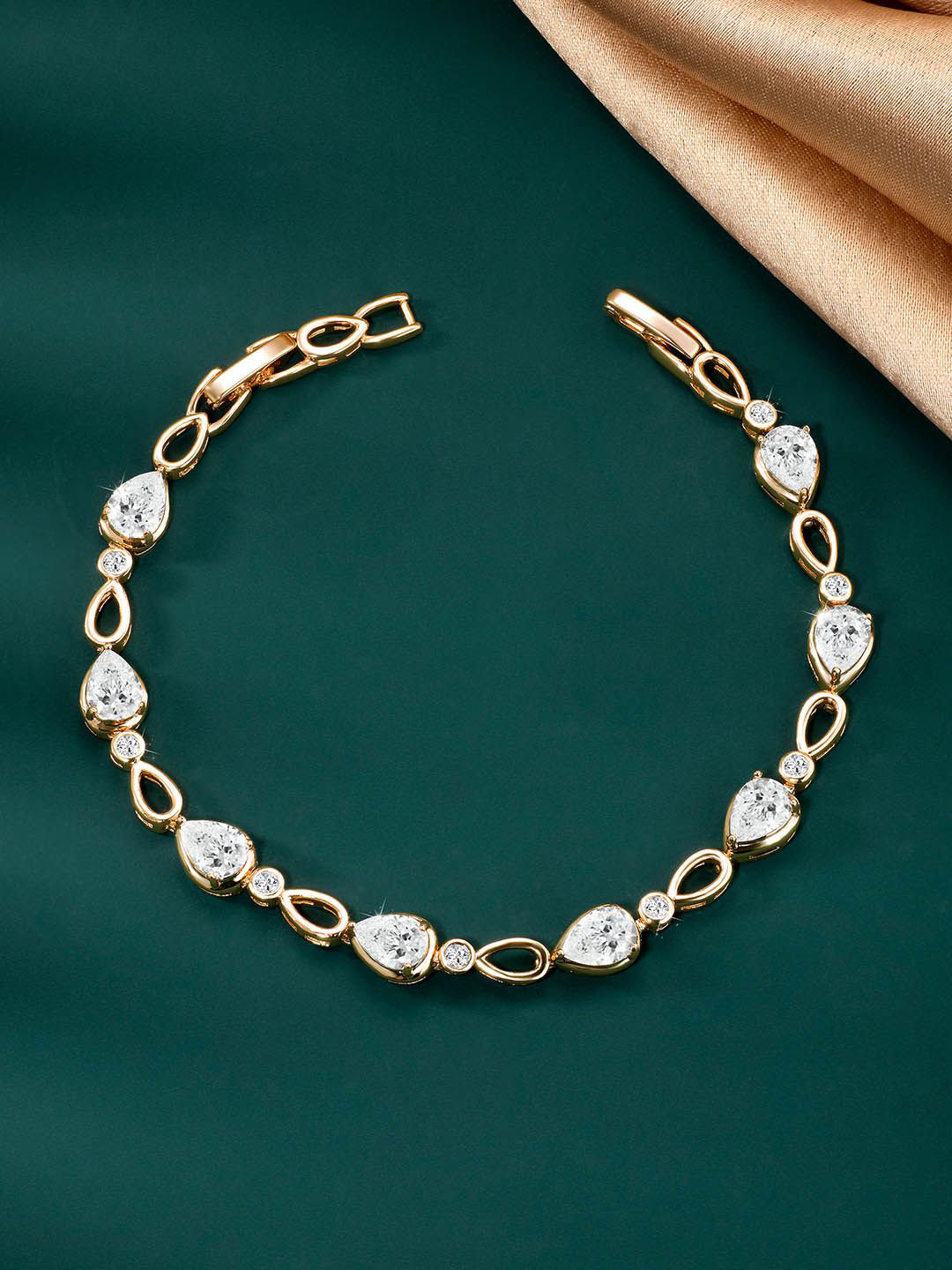 

Peora Cubic Zirconia Gold Plated Wraparound Bracelet