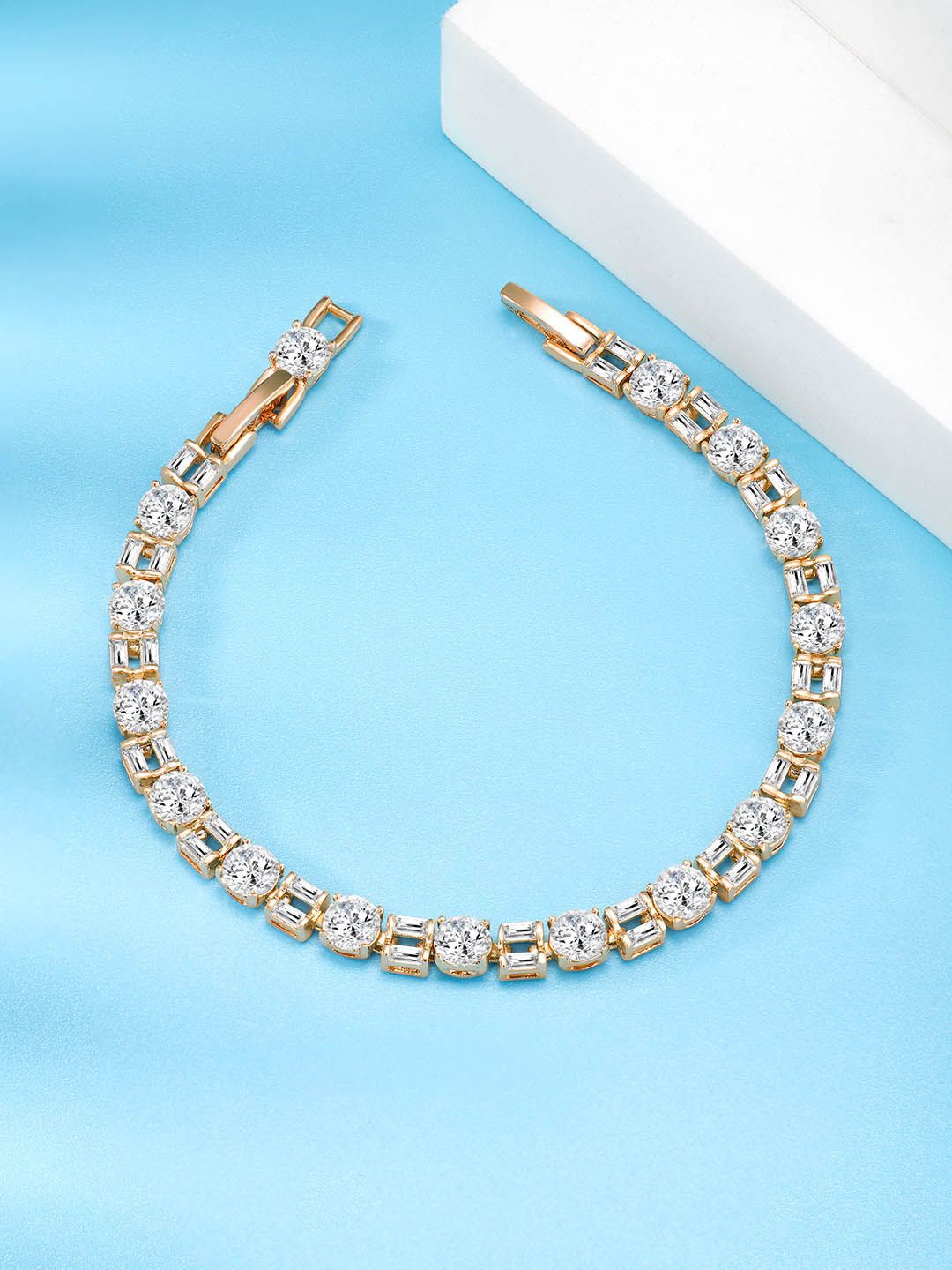 

Peora Cubic Zirconia Gold Plated Wraparound Bracelet