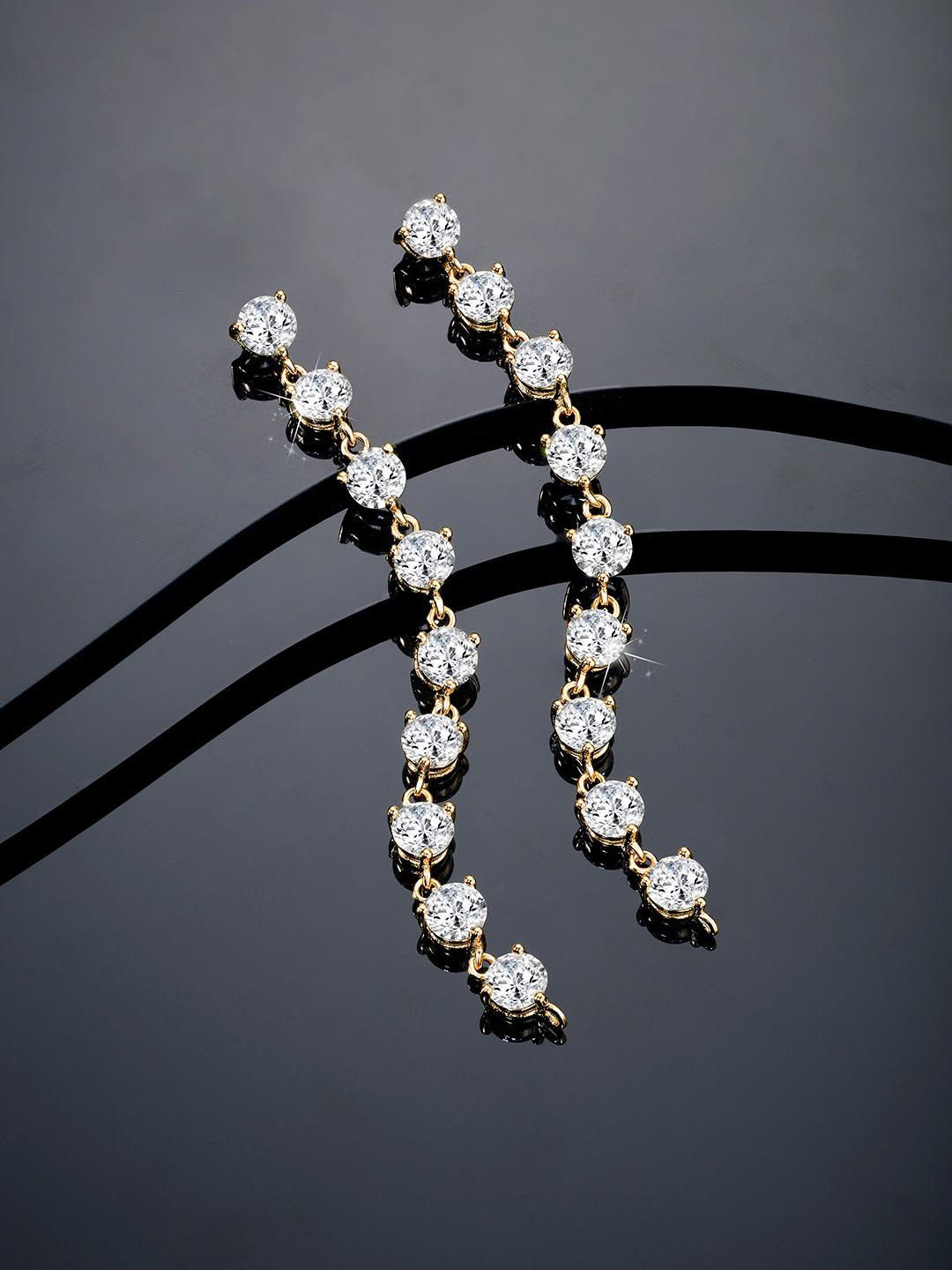 

Peora Gold Plated Cubic Zirconia Drop Earrings