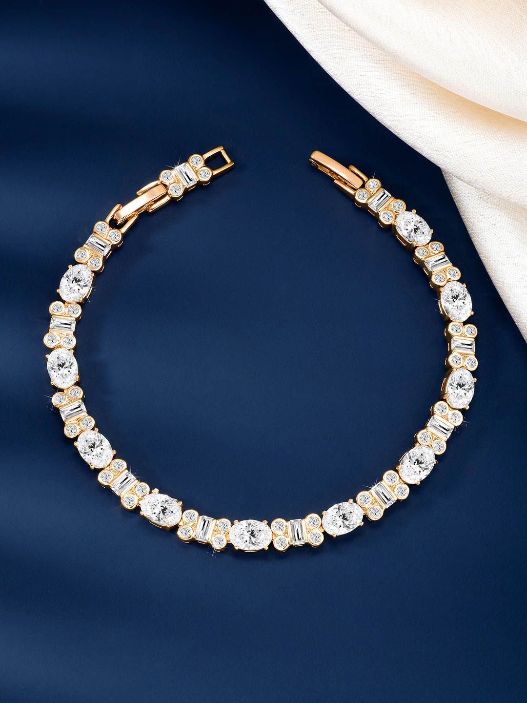 

Peora Gold Plated Cubic Zirconia Wraparound Bracelet