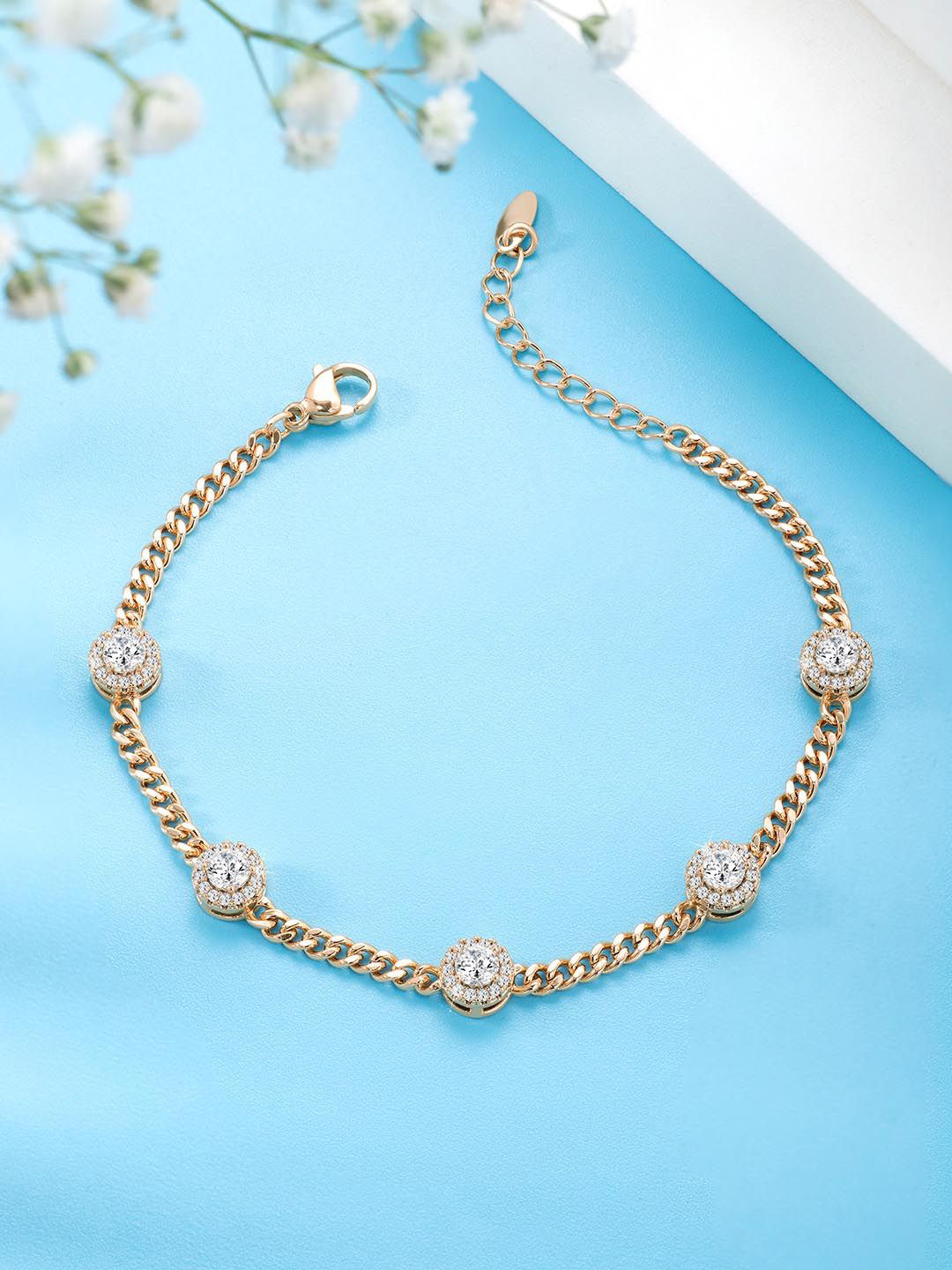 

Peora Cubic Zirconia Gold Plated Wraparound Bracelet