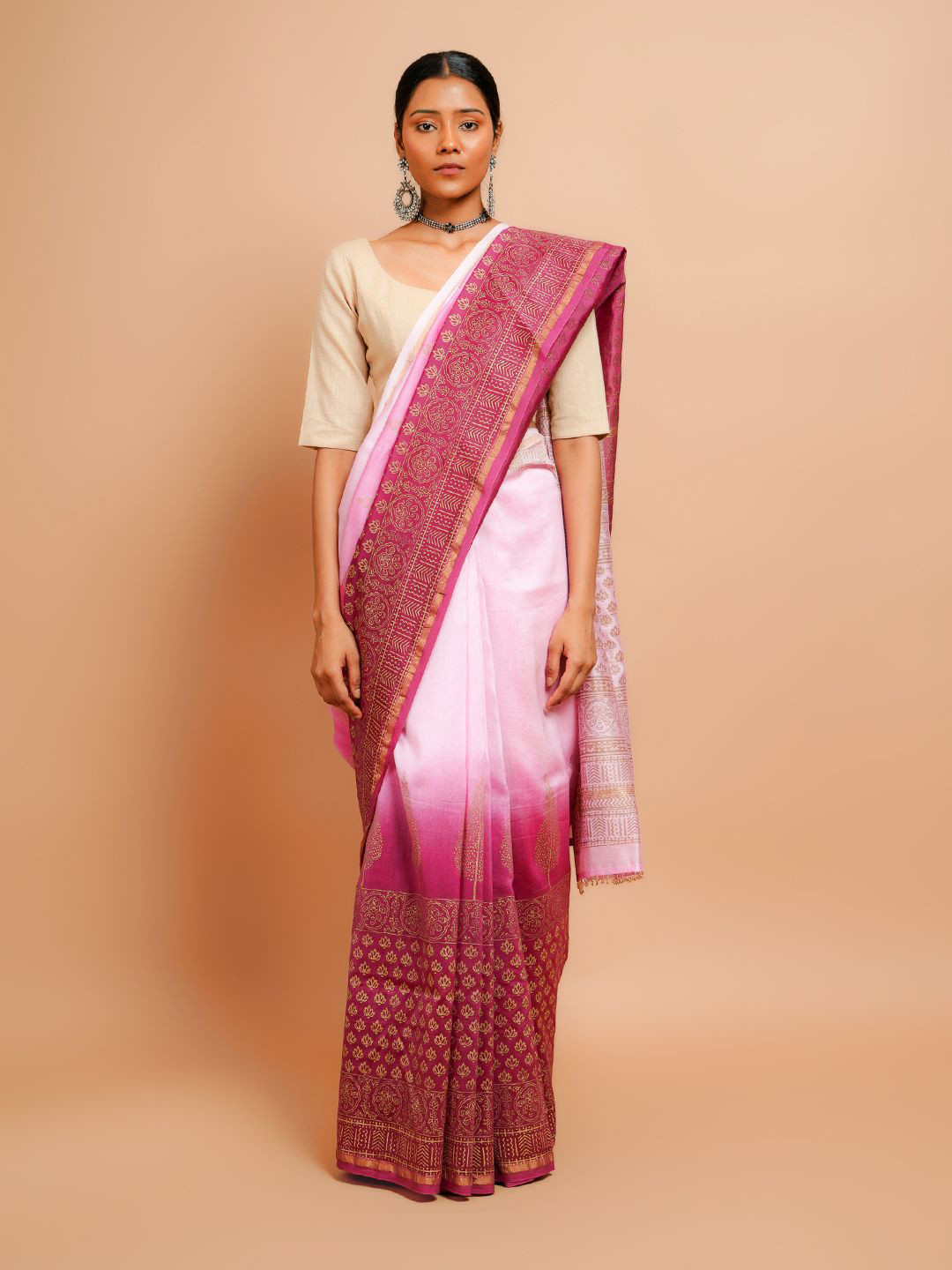 

Taavi Woven Design Zari Saree, Pink