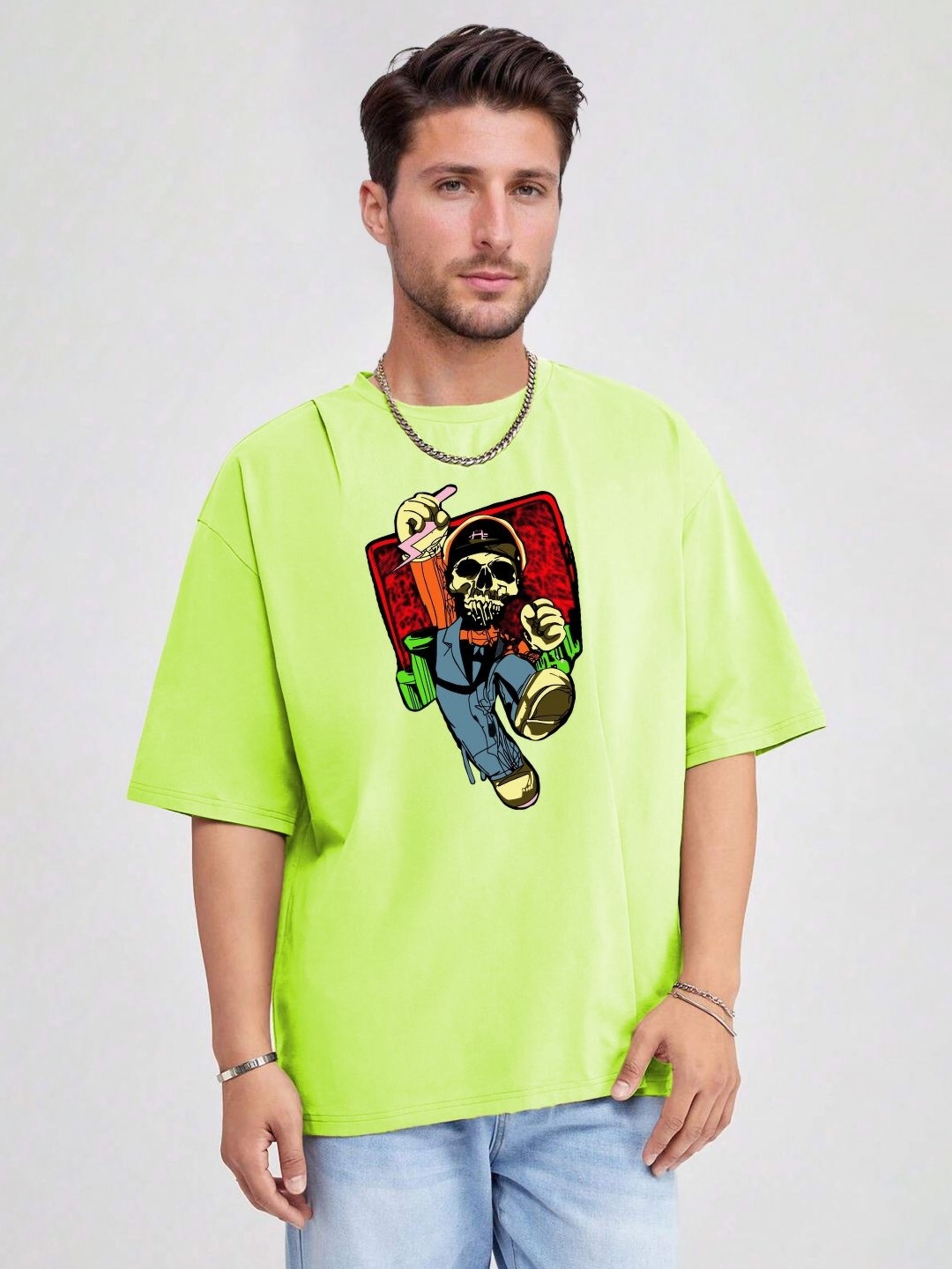 

Kotty Oversized Printed Applique T-shirt, Green