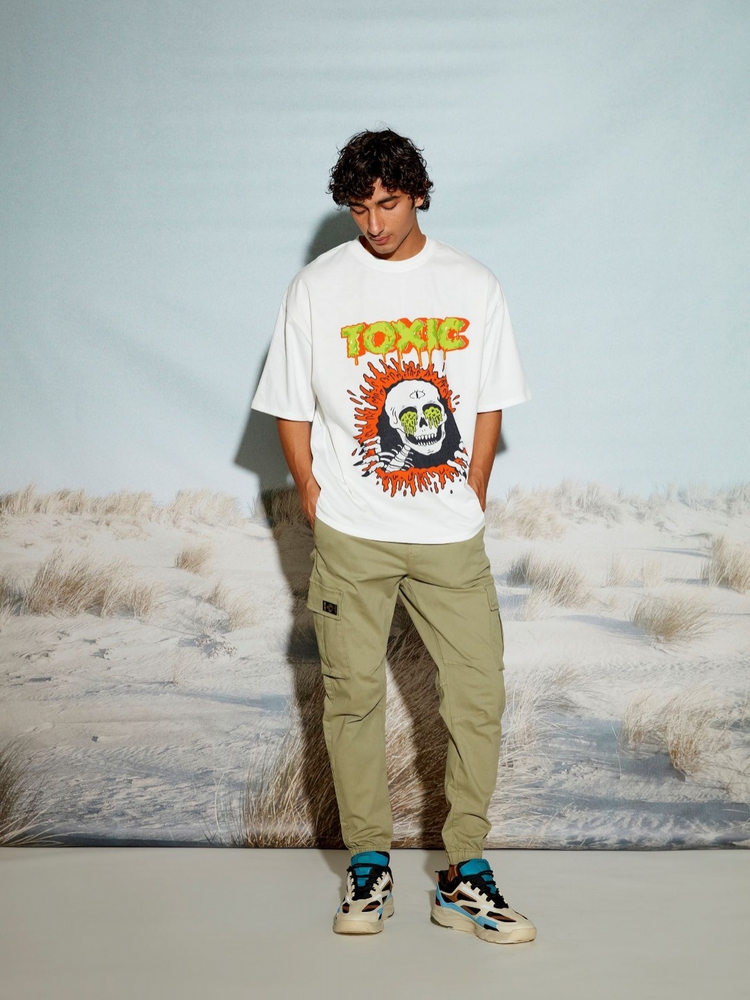 

THE CLOTHING FACTORY Men Biker Printed T-shirt, White