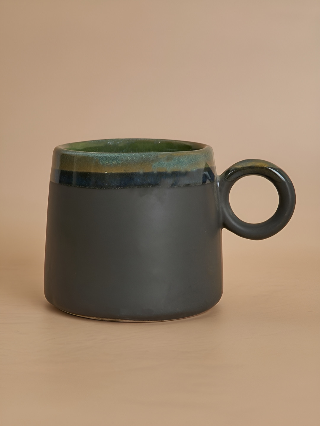 

NURTURE INDIA Black & Green Printed Ceramic Glossy Mugs 450 ml