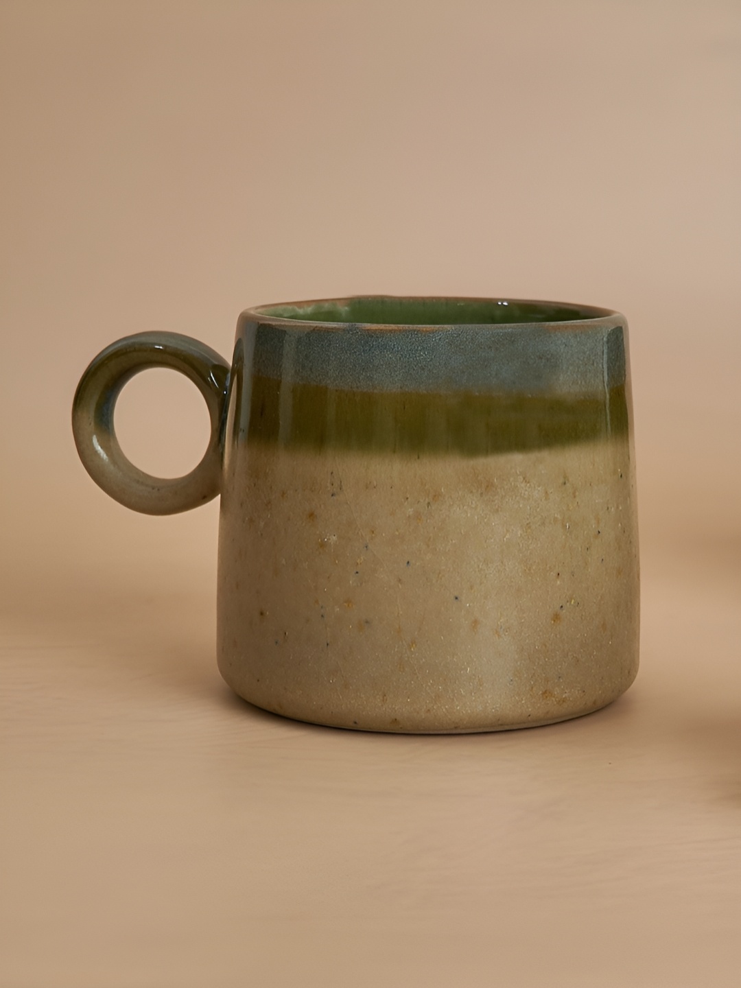 

NURTURE INDIA Green Printed Ceramic Matte Mugs 450 ml
