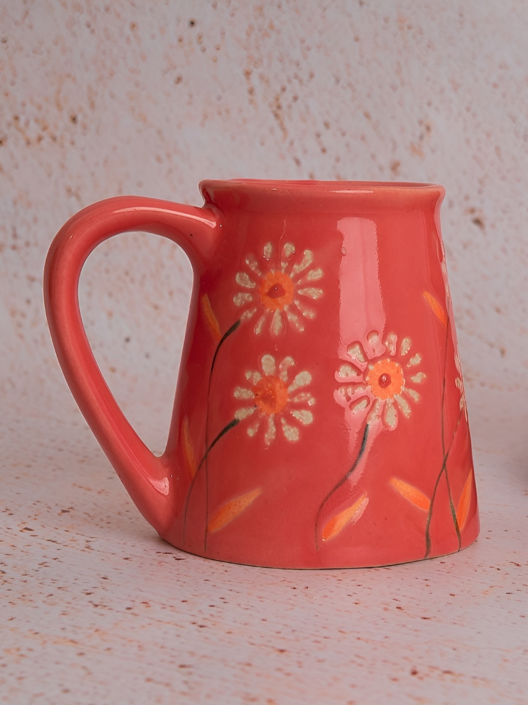

NURTURE INDIA Red & Orange Printed Ceramic Glossy Mug 250ml