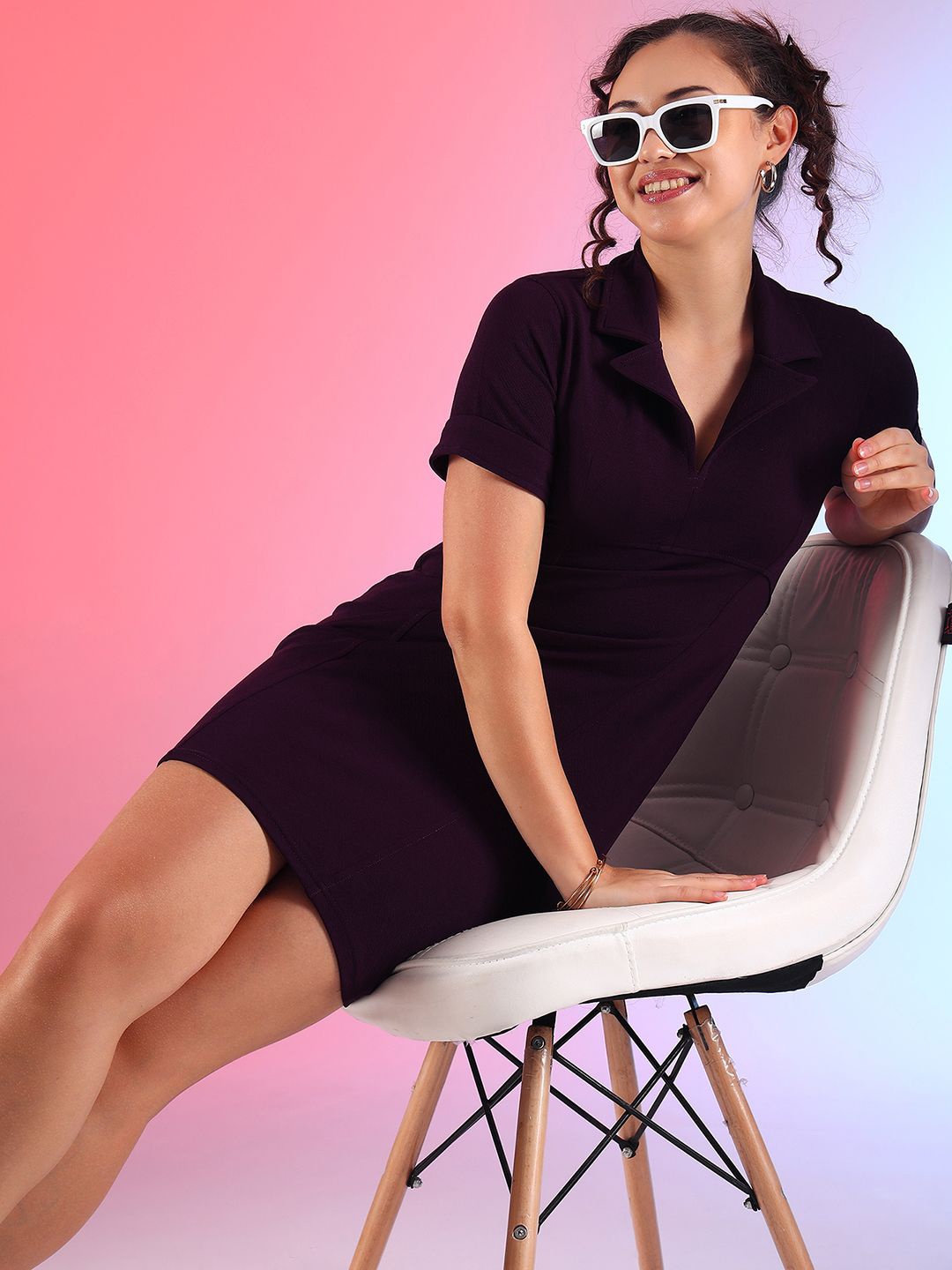 

Selvia Scuba A-Line Dress, Purple