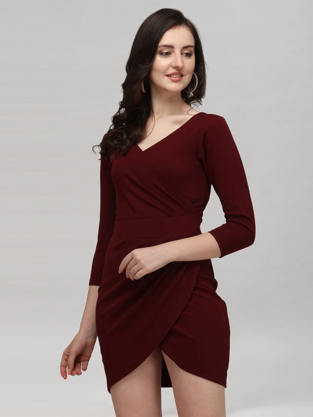 

Selvia Scuba Sheath Mini Dress, Maroon