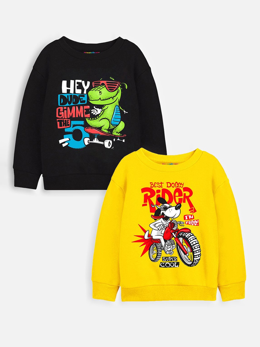 

YK X Trampoline Unisex Kids Printed Sweatshirt, Yellow