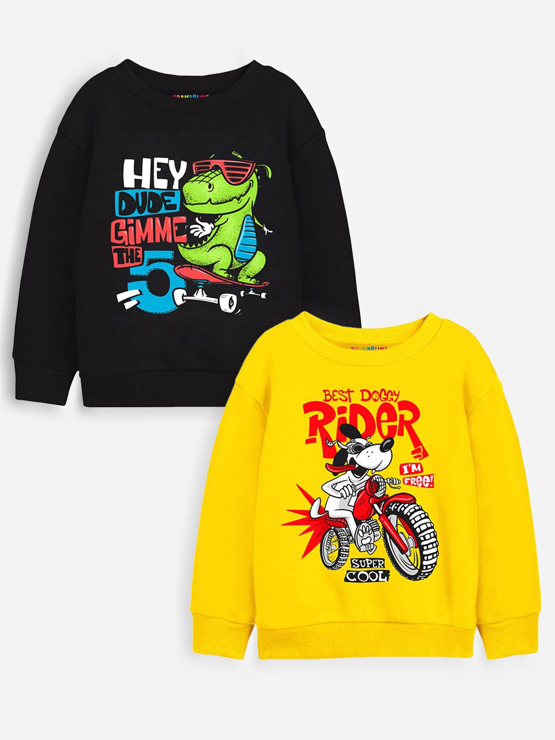 

YK X Trampoline Unisex Kids Printed Sweatshirt, Yellow