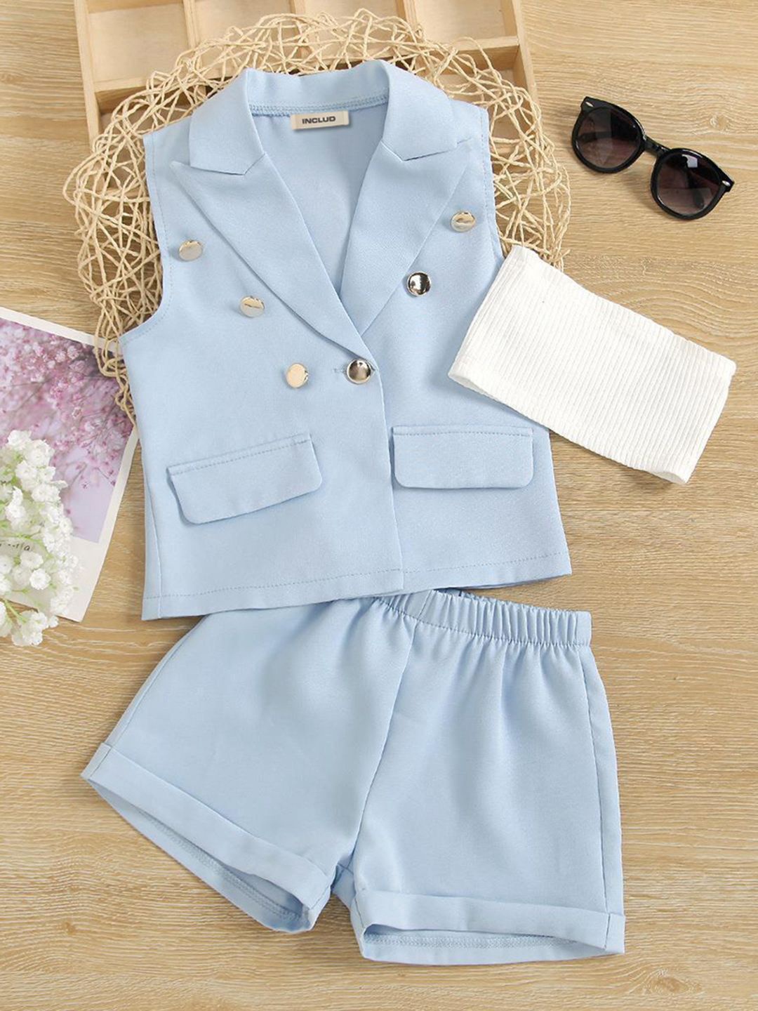 

INCLUD Girls Coat With Shorts, Blue