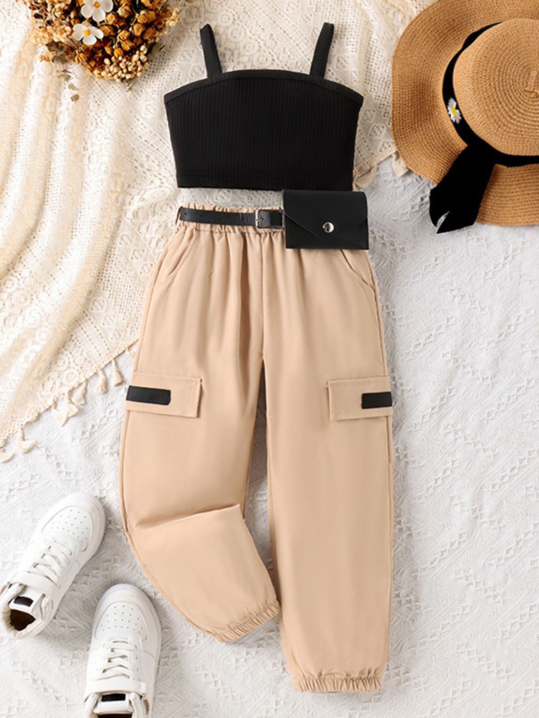 

INCLUD Girls Top with Trousers, Khaki
