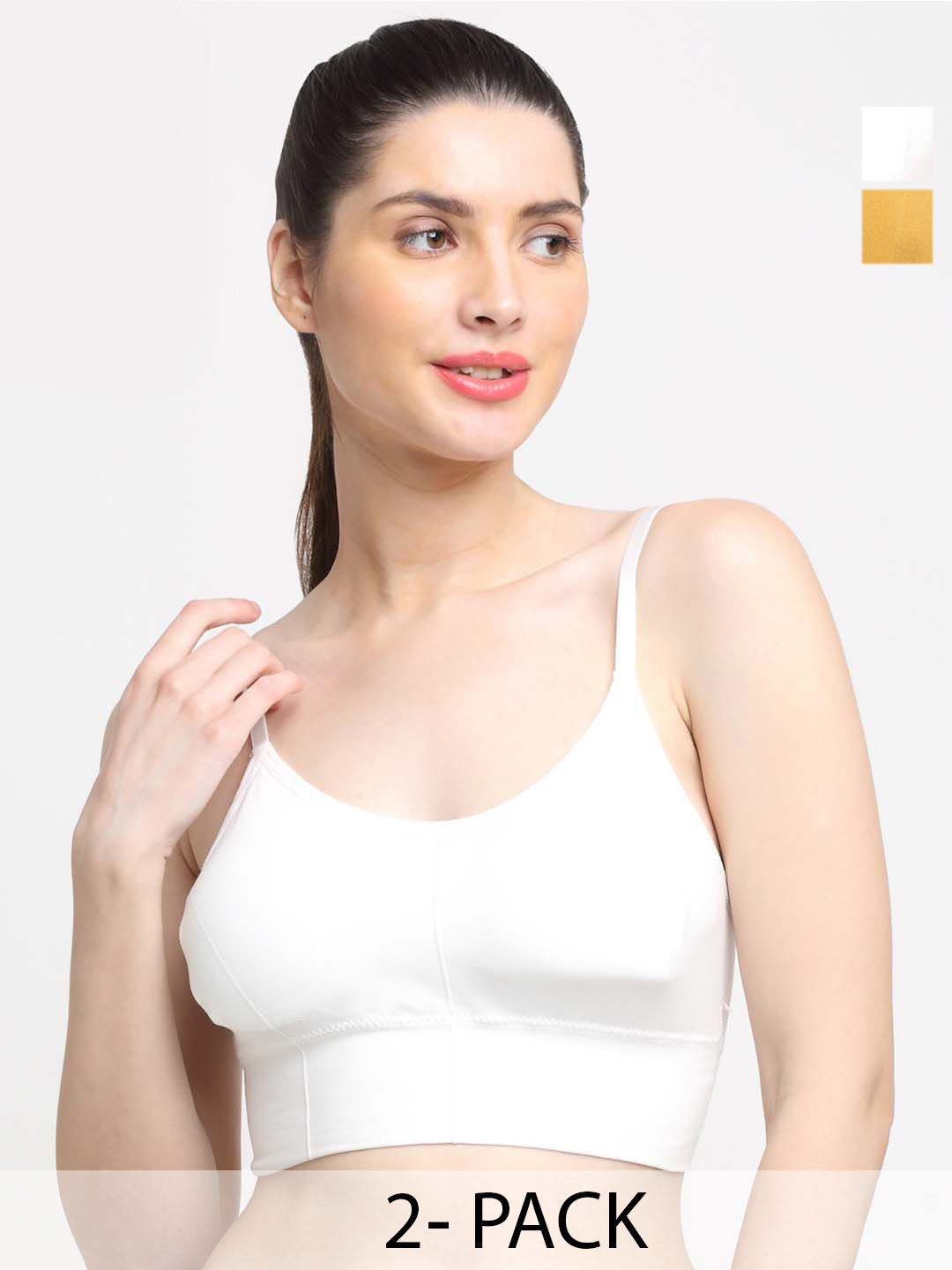 

Friskers Pack Of 2 Lightly Padded Cotton T-shirt Bra - Anti Bacterial, White