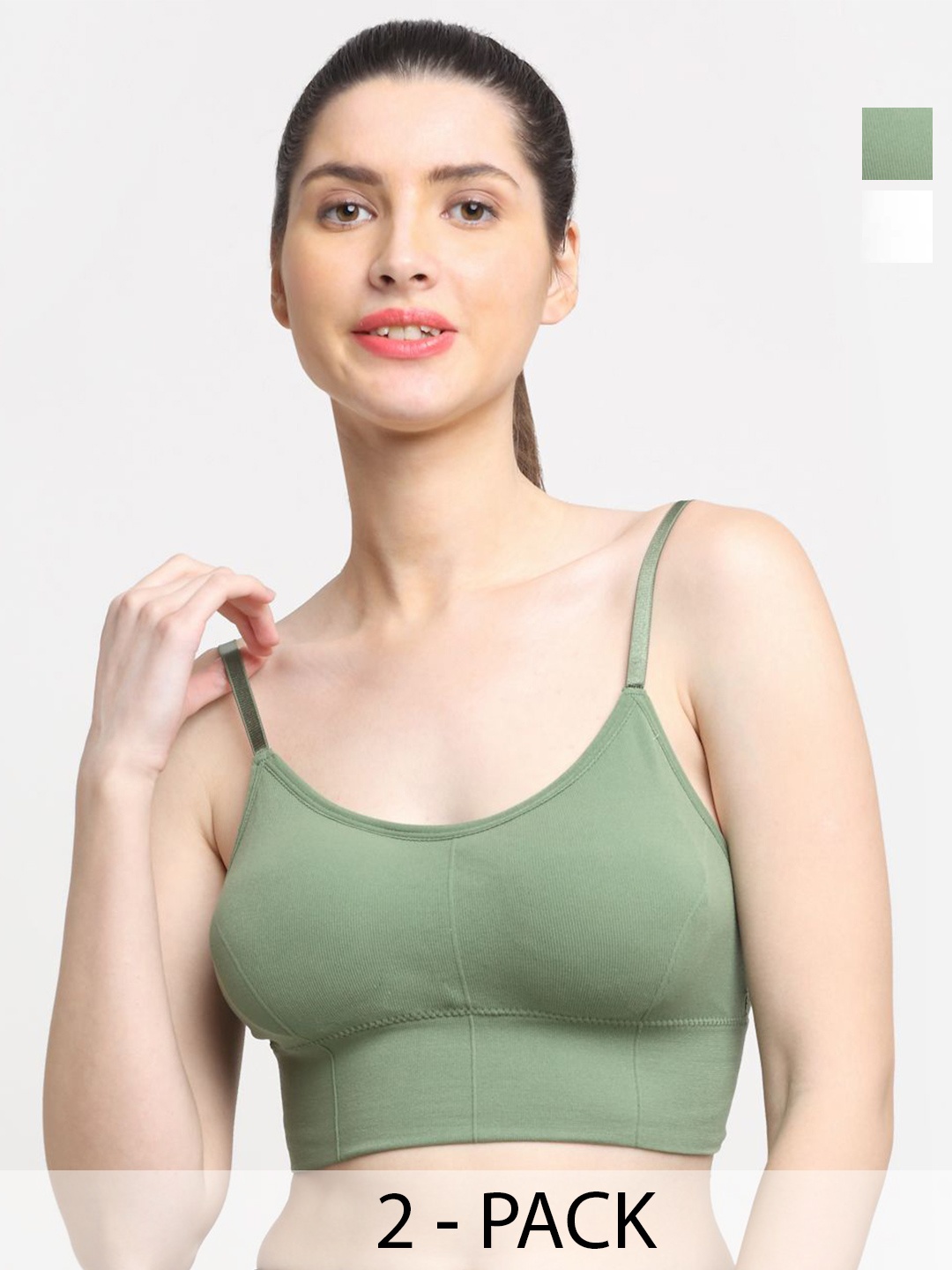 

Friskers Pack Of 2 Full Coverage Lightly Padded T-shirt Bra- Anti Bacterial, White