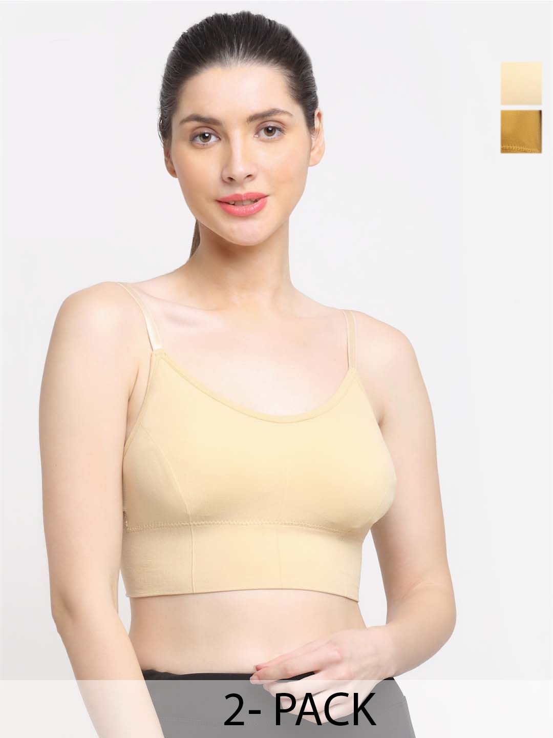 

Friskers Pack Of 2 Lightly Padded T-shirt Bras With Anti Bacterial, Beige