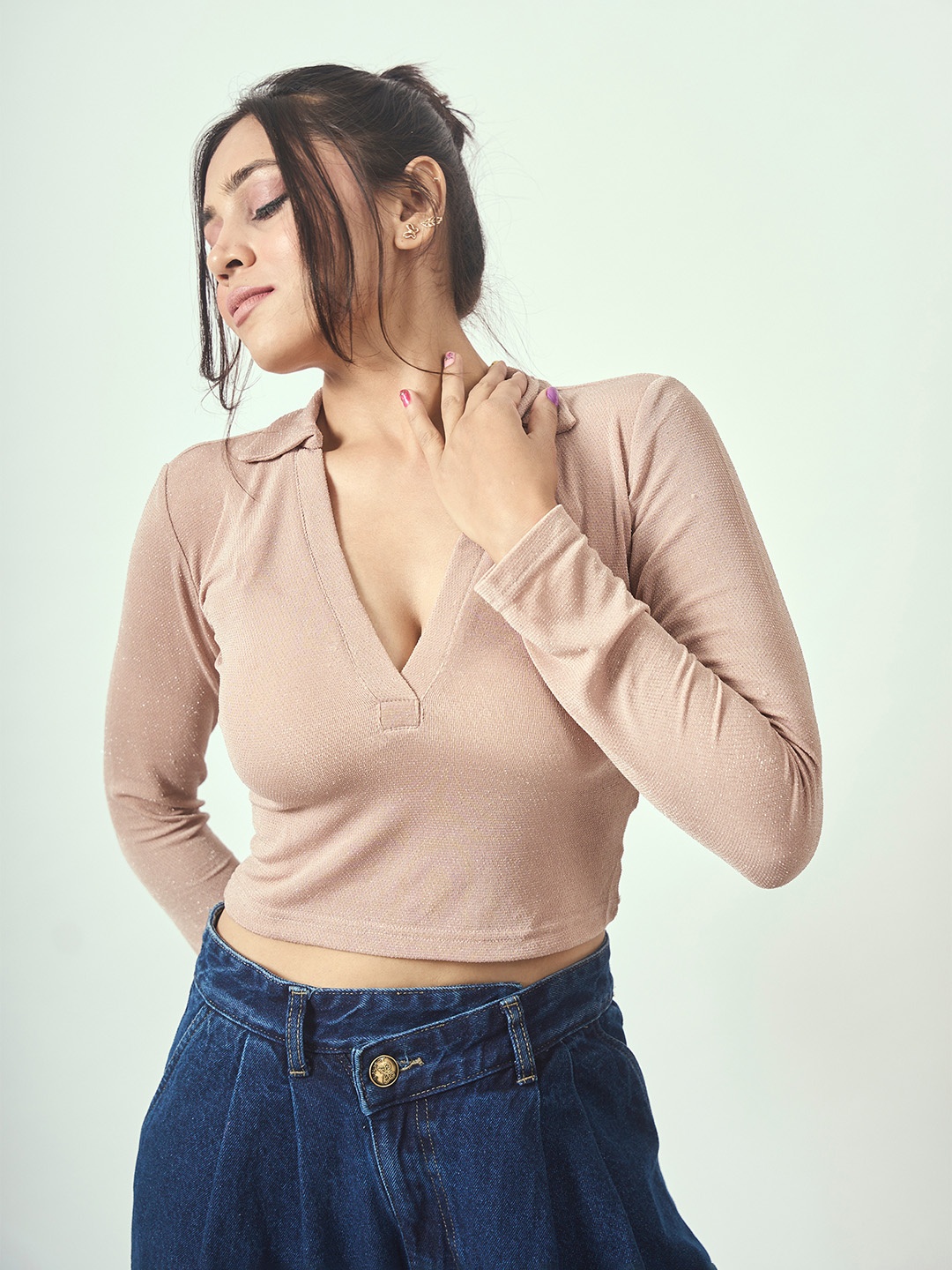 

D BIAS Crop Top, Tan