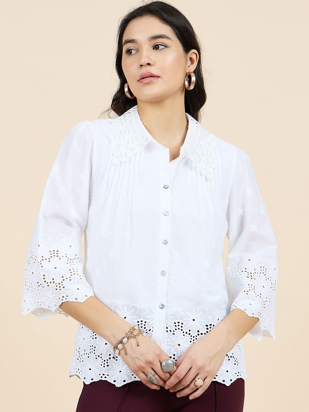 

Gipsy Women Opaque Casual Shirt, White