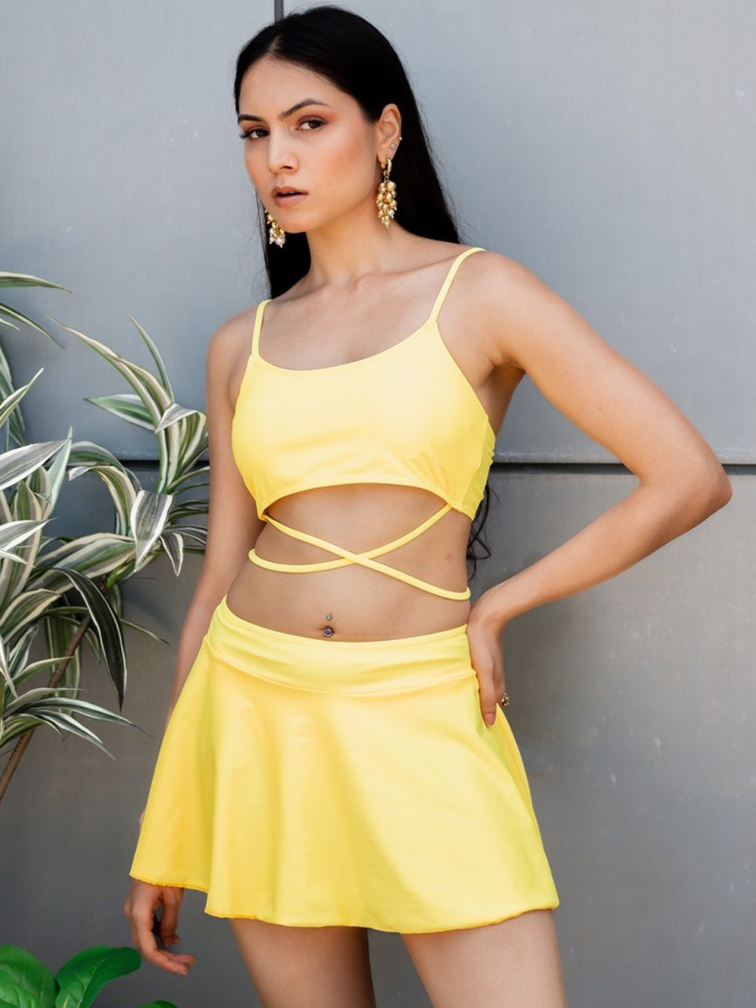 

FancyPants Sleeveless Swimwear Cover Up Set, Yellow
