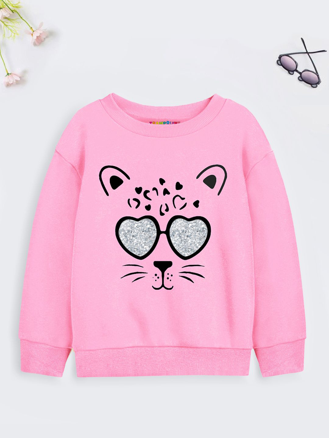 

YK X Trampoline Girls Printed Sweatshirt, Pink