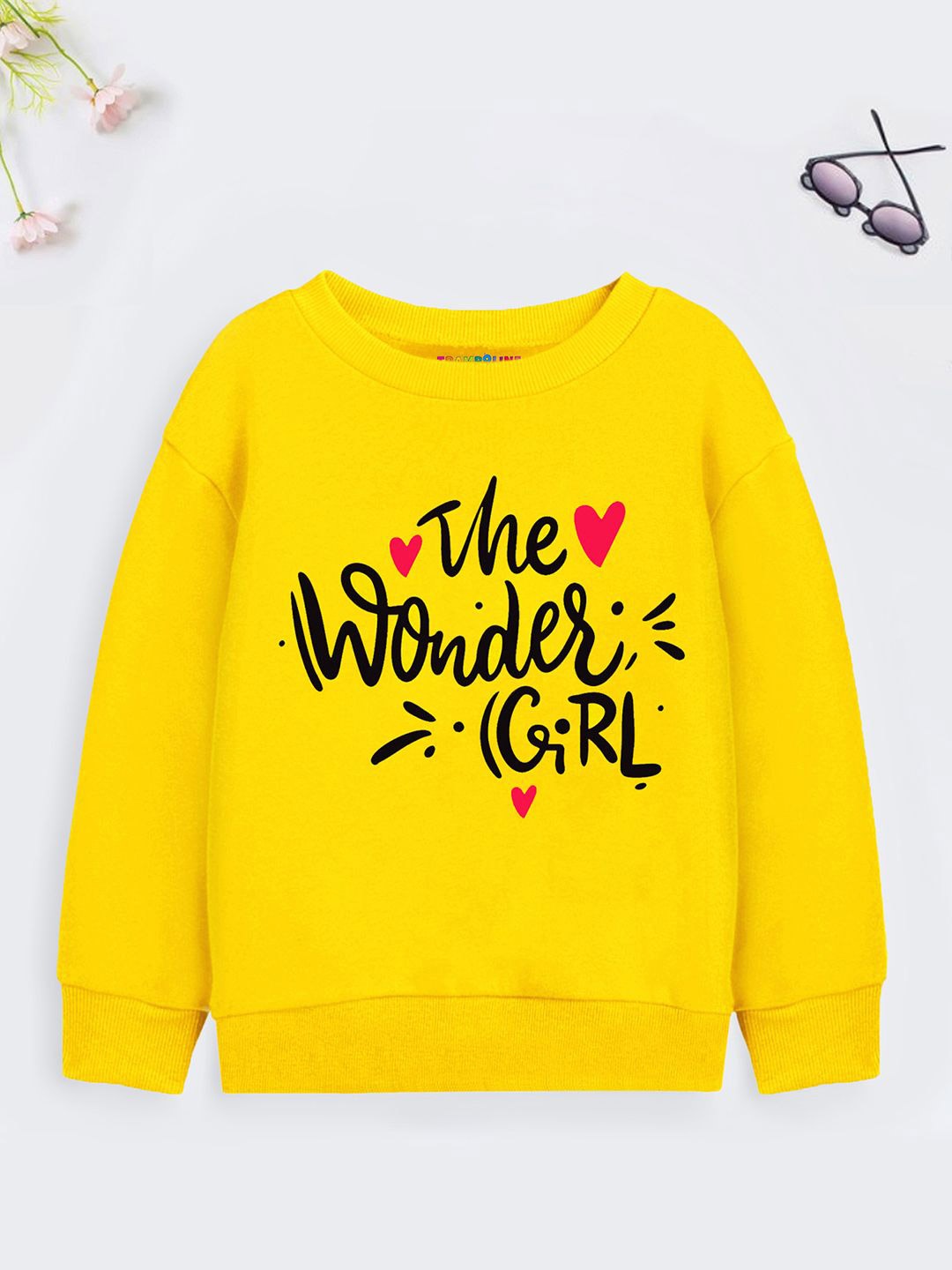 

YK X Trampoline Girls Printed Sweatshirt, Yellow